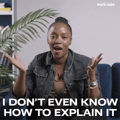 Woman Sitting On Couch Says I Don't Even Know How To Explain It GIF