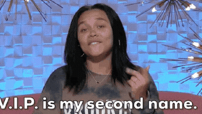 Woman Sitting On Couch VIP Is My Second Name GIF