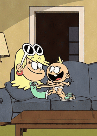 Woman Sitting On Couch With Baby GIF