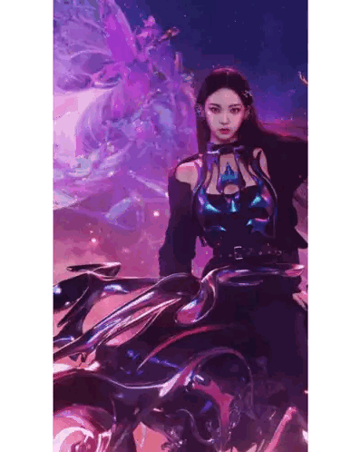 Woman Sitting On Futuristic Motorcycle Sticker