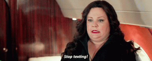 Woman Sitting On Plane Saying Stop Texting GIF