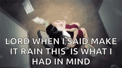 Woman Sitting On Toilet Saying Lord When I Said Make It Rain GIF