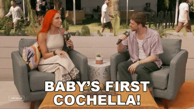 Woman Sitting Talking To Man Baby Cochella GIF