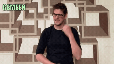 Woman Sitting Under Niet Erg Sign GIF