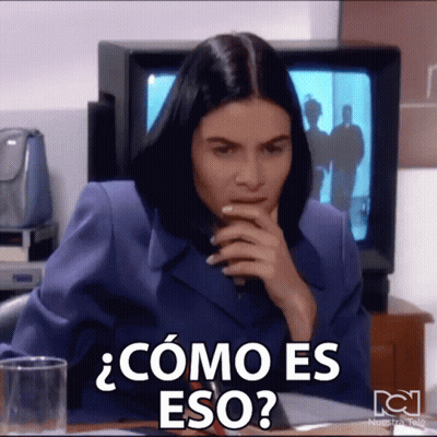 Woman Sitting With Hand On Chin Saying Como Es Eso GIF