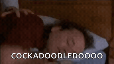 Woman Sleeping Cocka Doodle Dooo GIF