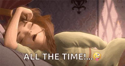 Woman Sleeping On Bed Saying All The Time GIF