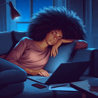 Woman Sleeping on Couch With Laptop