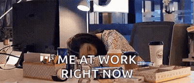 Woman Sleeping On Desk In Front Of Computer Monitor GIF