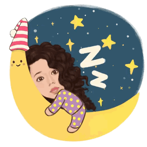 Woman Sleeping On Moon Sticker