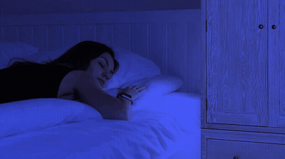 Woman Sleeping With Man's Shadow GIF