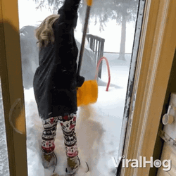 Woman Slips While Snowing GIF