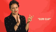 Woman Smile Slow Clap GIF