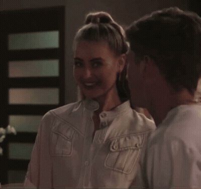 Woman Smiling At Man In White Shirts GIF