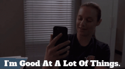 Woman Smiling At Phone I'm Good At A Lot Of Things GIF
