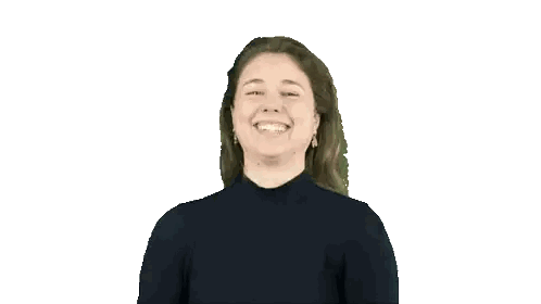 Woman Smiling In Black Sweater Sticker