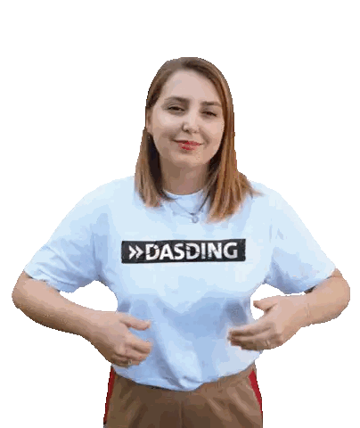 Woman Smiling In Dasding T-Shirt Sticker