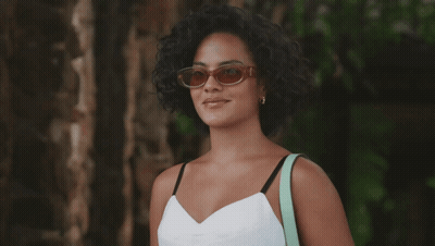 Woman Smiling In Sunglasses And White Top GIF