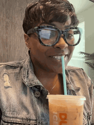 Woman Smiling Just Sipping Tea GIF