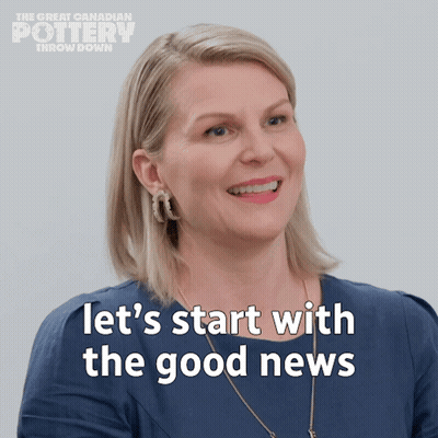 Woman Smiling Let's Start With The Good News GIF