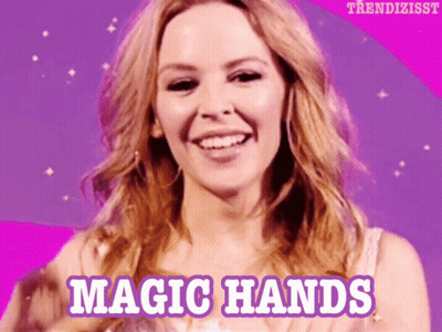 Woman Smiling Magic Hands GIF