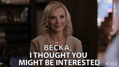 Woman Smiling Saying Becka Thought Might Be Interested GIF
