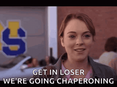 Woman Smiling Saying Get In Loser We're Going Chaperoning GIF