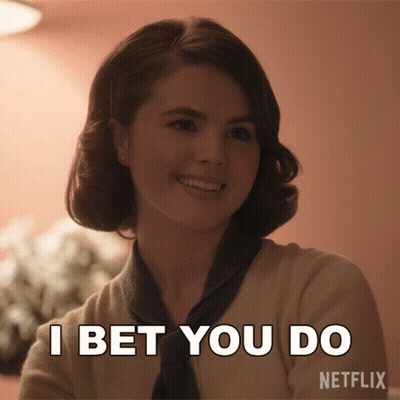 Woman Smiling Saying I Bet You Do GIF