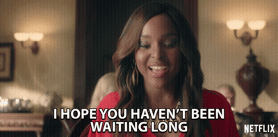 Woman Smiling Saying I Hope You Haven't Been Waiting Long GIF