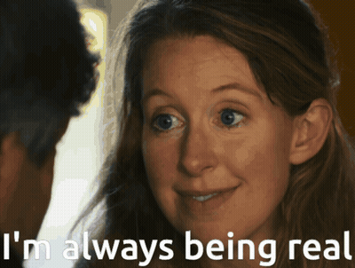 Woman Smiling Saying I'm Always Being Real GIF