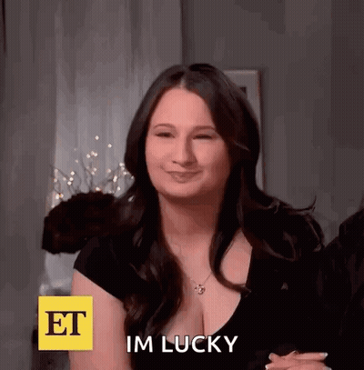Woman Smiling Saying I'm Lucky GIF