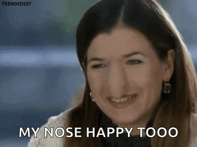 Woman Smiling Saying My Nose Happy Too GIF