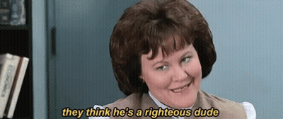 Woman Smiling Saying They Think He Is A Righteous Dude GIF