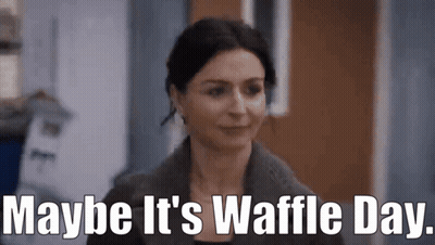 Woman Smiling Says Maybe It's Waffle Day GIF