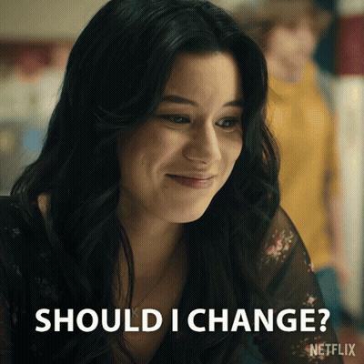 Woman Smiling Should I Change GIF
