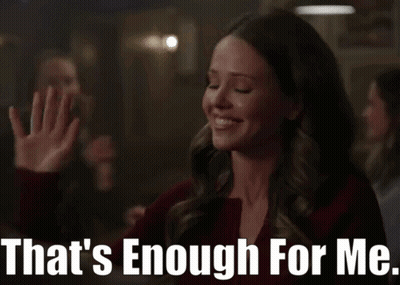 Woman Smiling Waving Saying That's Enough For Me GIF