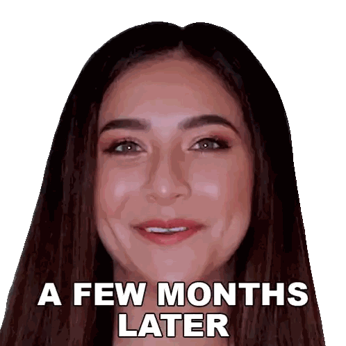 Woman Smiling With A Few Months Later Sticker