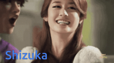Woman Smiling With Blue Shizuka GIF