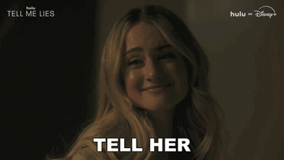 Woman Smiling With Tear Saying Tell Her