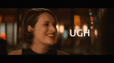 Woman Smiling With Ugh Above GIF