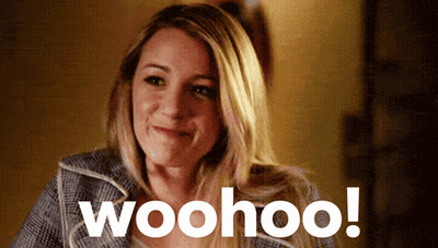 Woman Smiling With Woohoo GIF