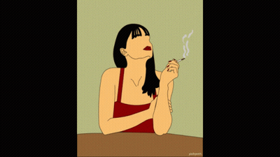 Woman Smoking Cigarette GIF