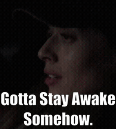 Woman Smoking Cigarette Gotta Stay Awake Somehow GIF