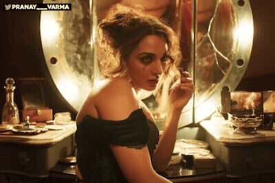 Woman Smoking Cigarette In Front Of Mirror Pranay Varma GIF