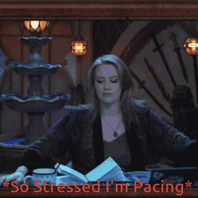 Woman So Stressed I'm Pacing In Red GIF