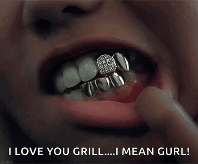 Woman Speaking Into Mic With American Flag FAFO GIF