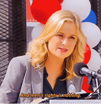 Woman Speaking Into Microphone And Men's Rights Is Nothing GIF