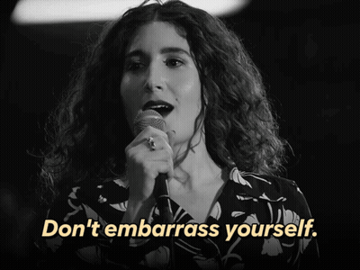 Woman Speaking Into Microphone Don't Embarrass Yourself GIF