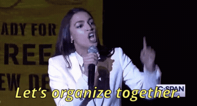 Woman Speaking Into Microphone Let's Organize Together GIF