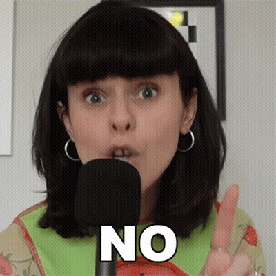 Woman Speaking Into Microphone No GIF